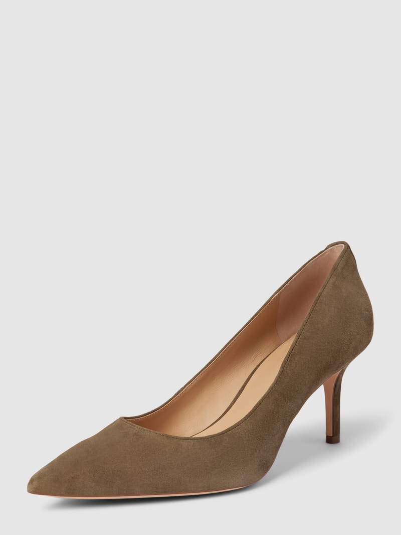 Pumps aus Leder Modell 'LANETTE' in olivgrün