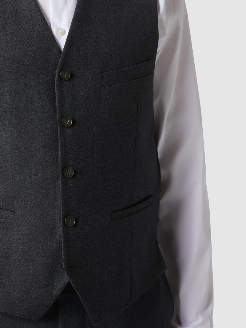 Slim Fit Weste aus Schurwolle - 'Savile Row' in dunkelgrau