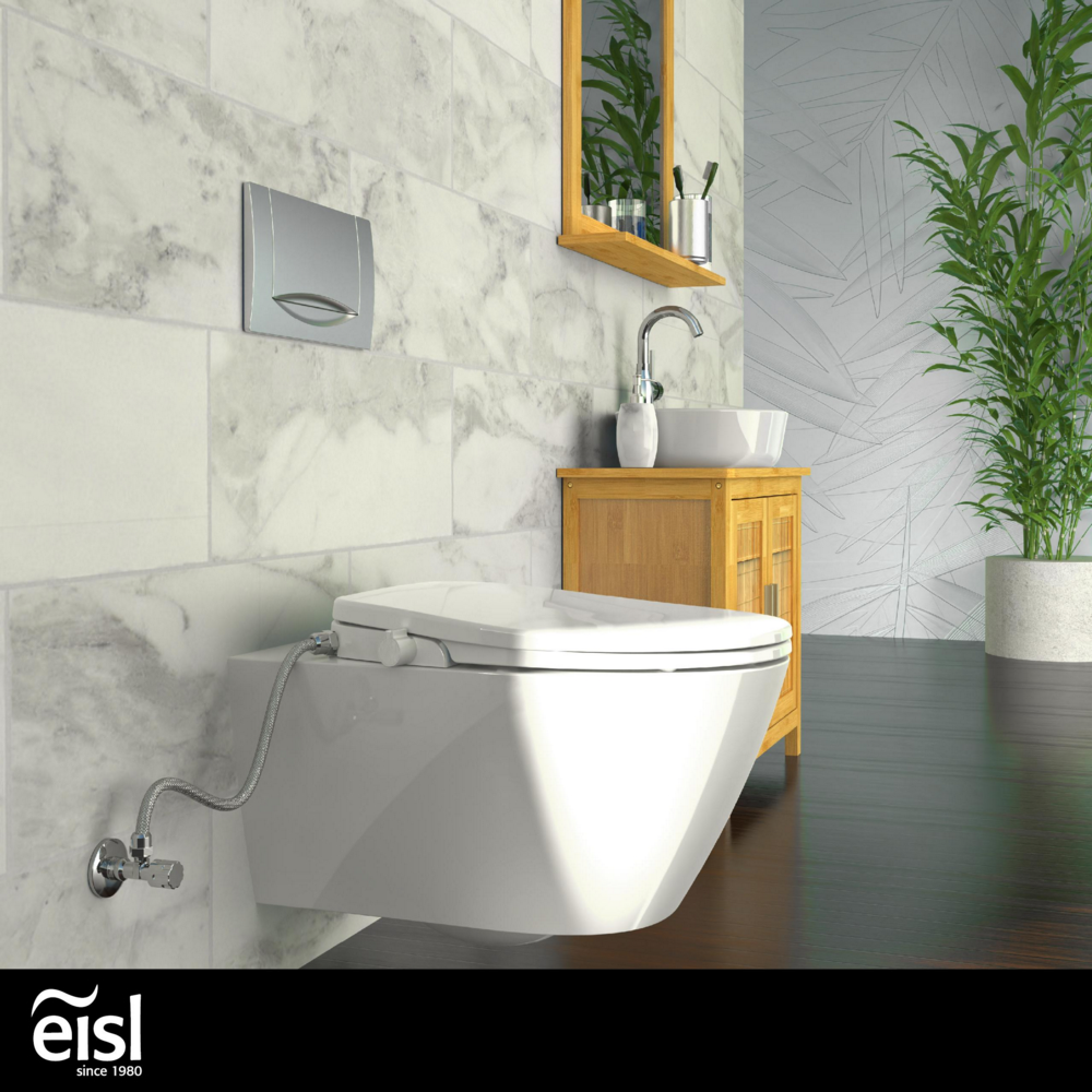 Eisl Dusch WC Sitz Aufsatz, Bidet Einsatz für Toilette, WC Dusche Weiß