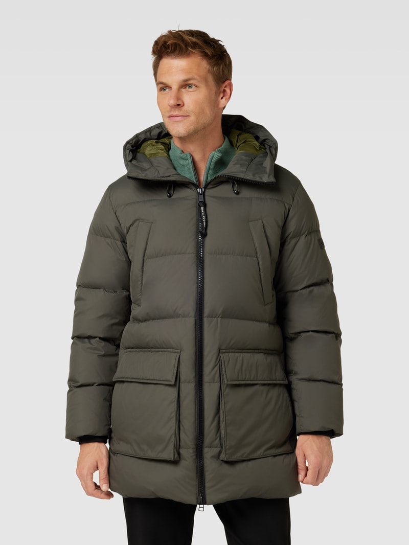 Daunenjacke mit Kapuze in schlamm