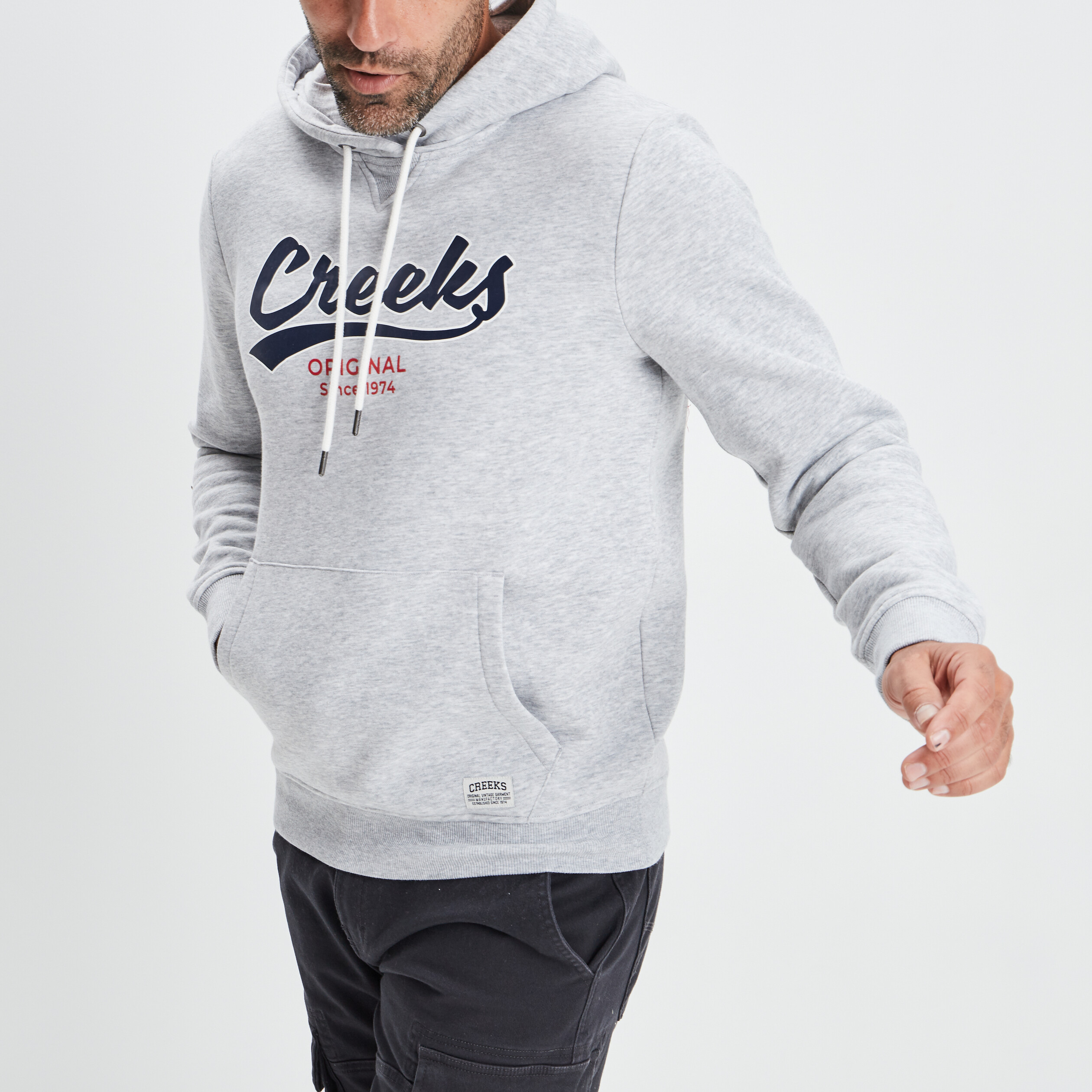 Sweat à capuche hoodie Creeks gris clair homme | La Halle