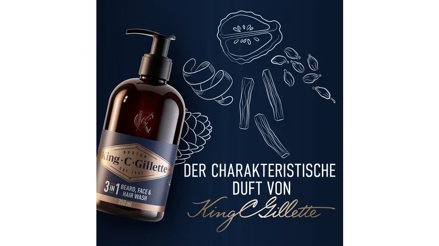 King C. Gillette Bartpflege Bartshampoo 350 ml