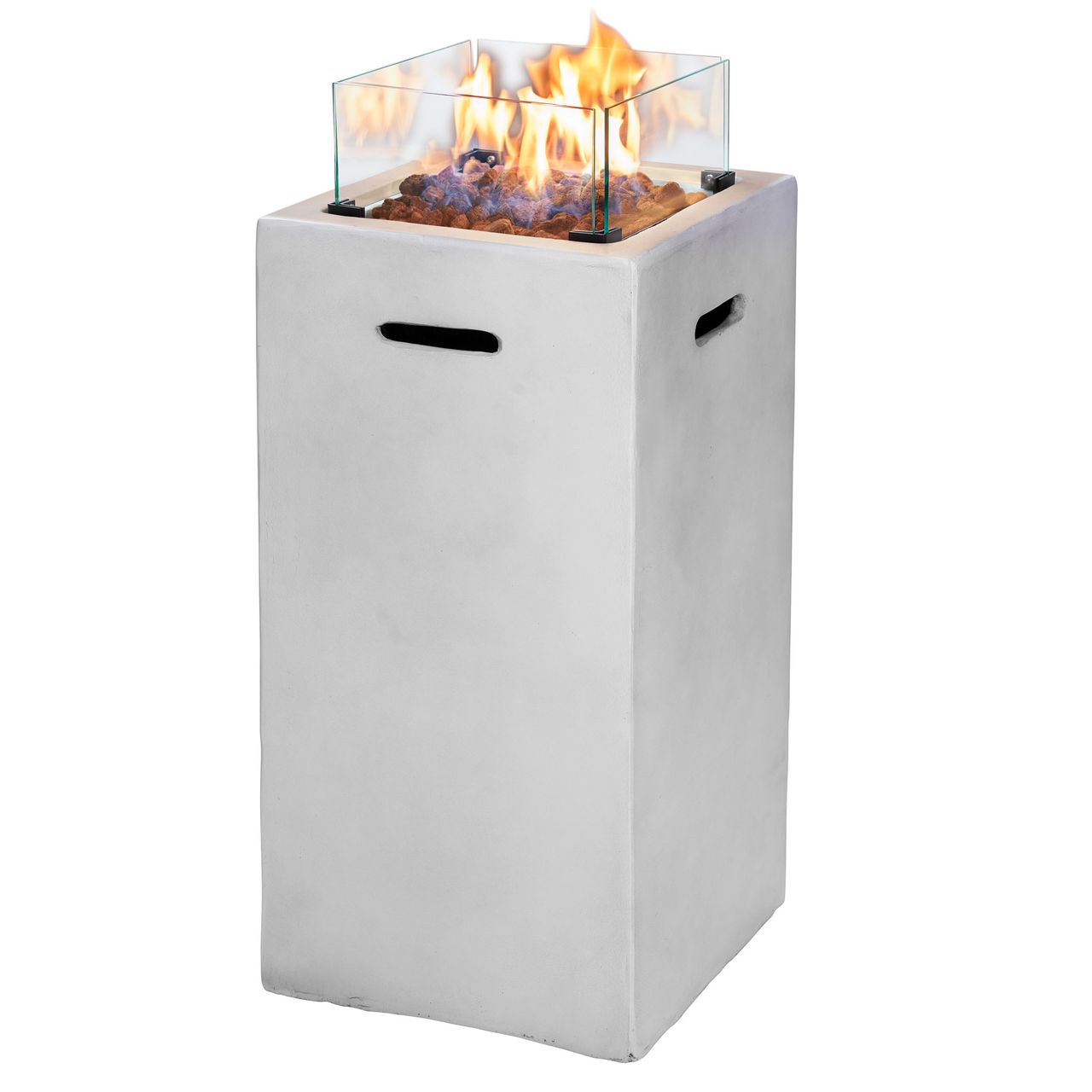 Weles Amare Gas-Feuertisch quadratisch, grau