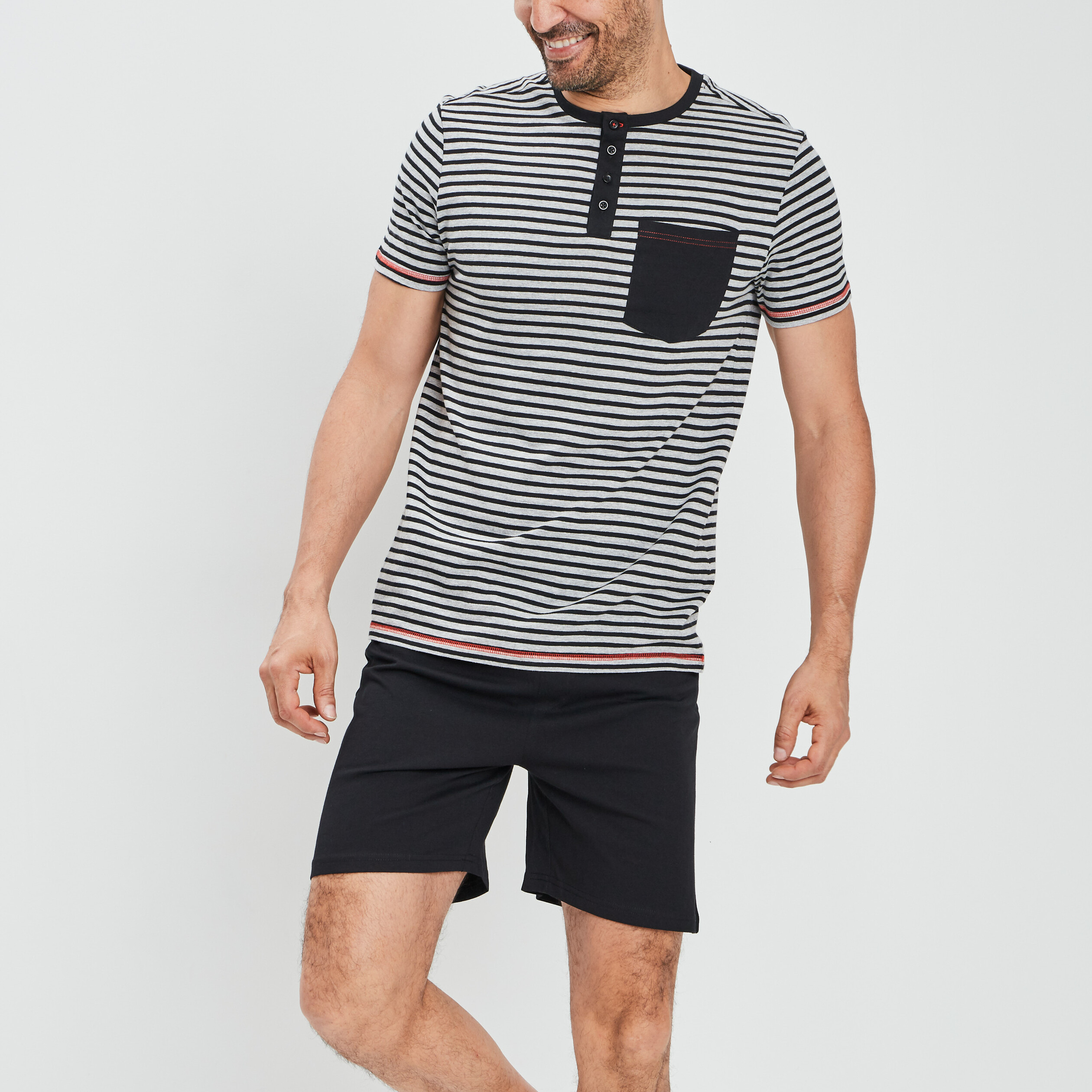 Ensemble pyjama 2 pièces blanc homme | La Halle