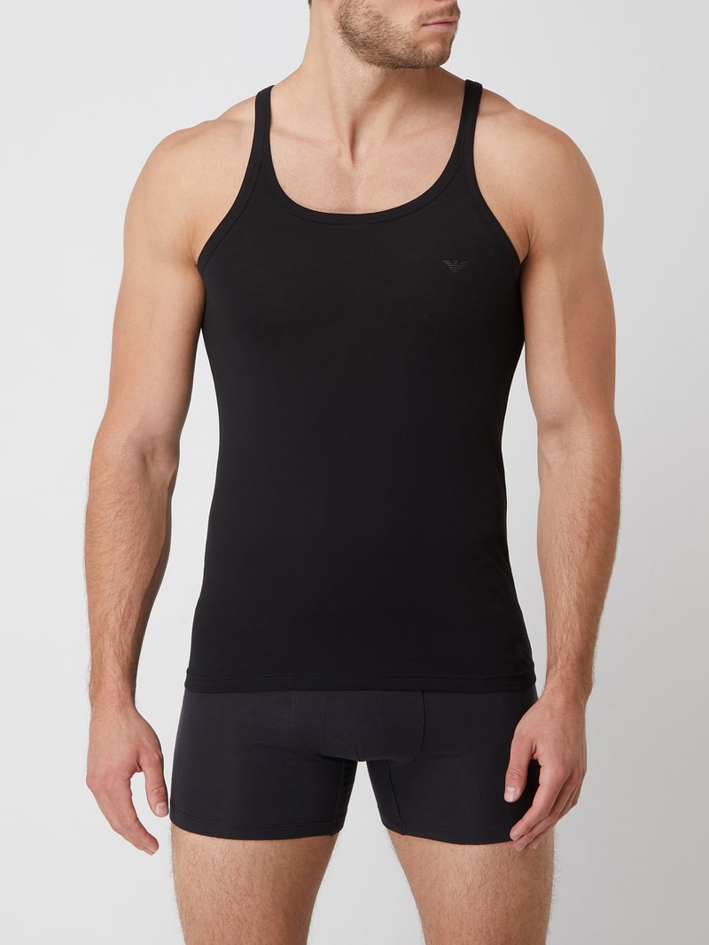 Tanktop aus Baumwolle im 2er-Pack in schwarz