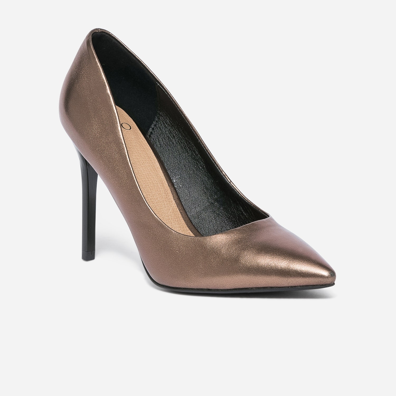 Stiletto TEXTO bronze métallisé à talon verni