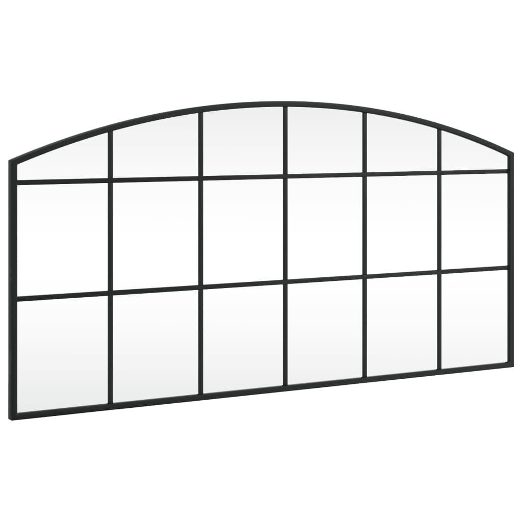 vidaXL Spiegel Wandspiegel Schwarz 100x50 cm Gewölbt Eisen (1-St)