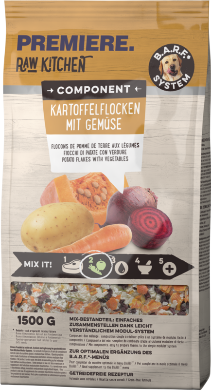 PREMIERE Ergänzungsfutter & Aufzucht PREMIERE RAW KITCHEN Kartoffelflocken mit Gemüse 1,5 kg
