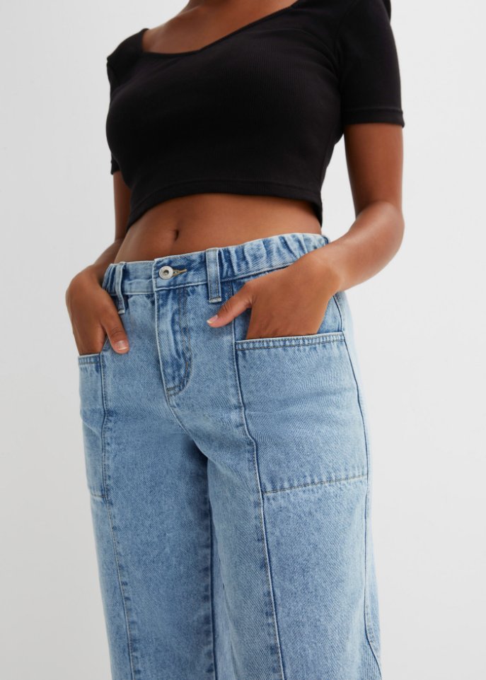 Barrel Jeans aus reiner Baumwolle