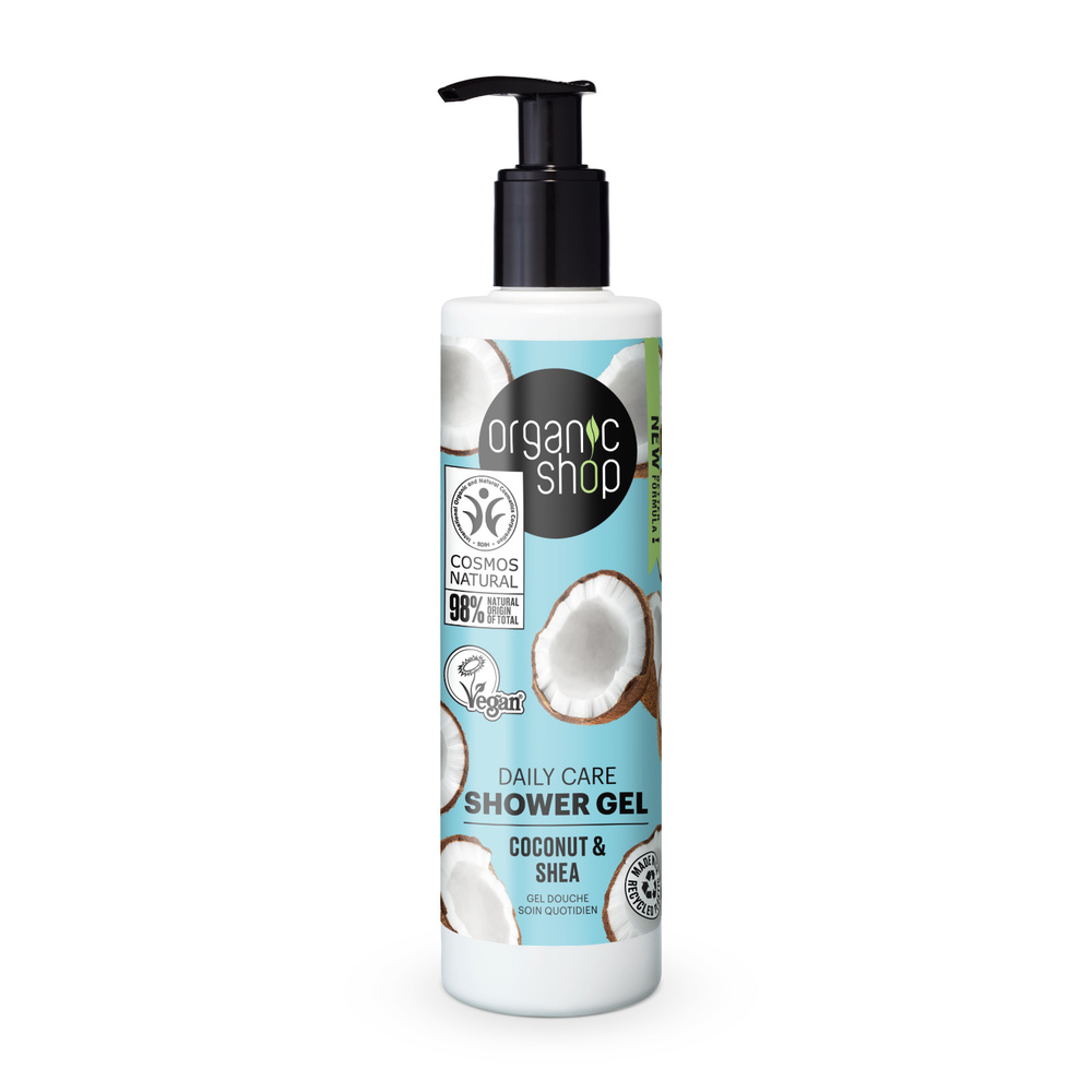 organic shop Gel douche hydratation quotidienne Noixde Coco et Karité Vegan Naturel Gel douche