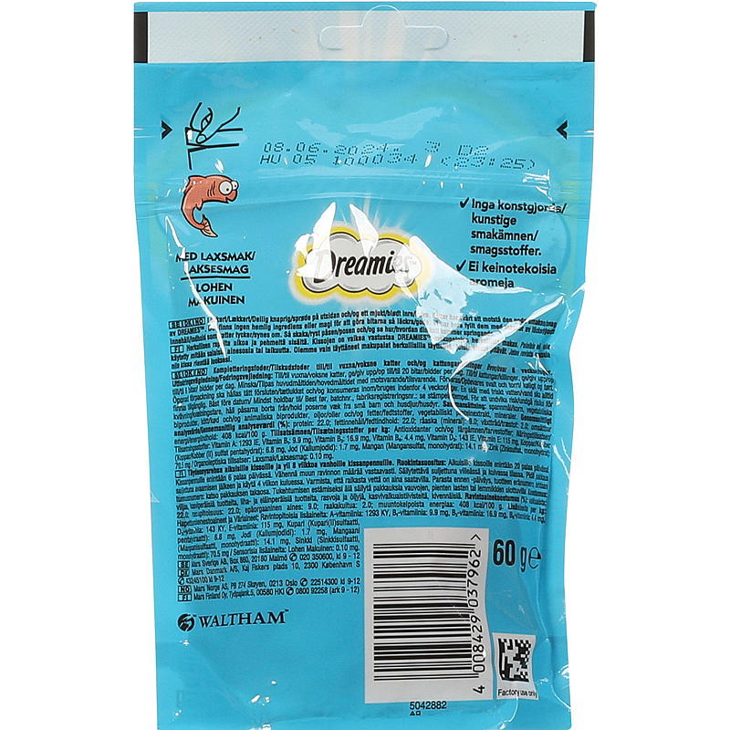 Mars Kattesnacks 60 g Laks Dreamies