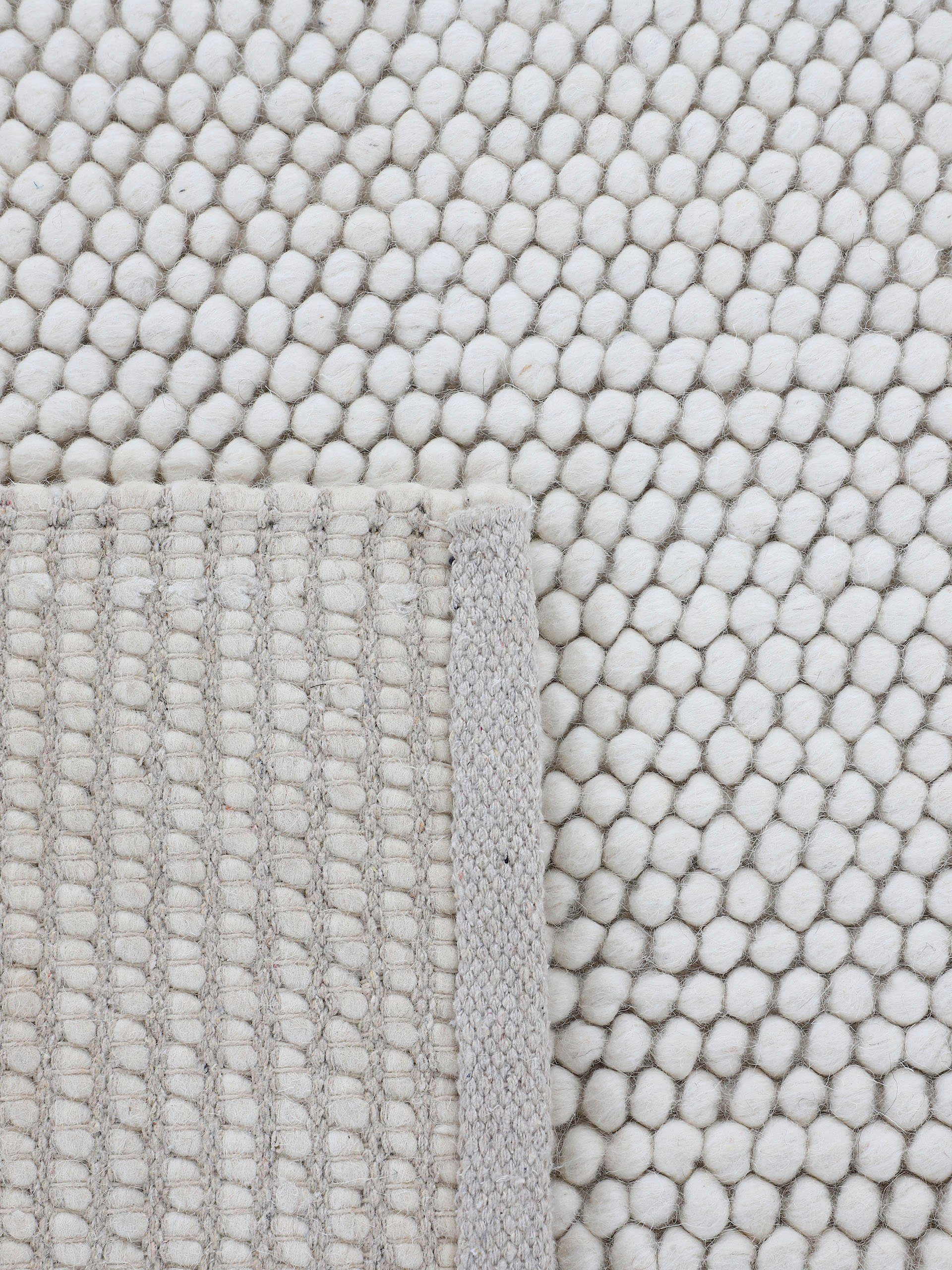 Teppich Calo, carpetfine, rechteckig, Höhe: 16 mm, Handweb Teppich, Uni Farben, meliert, handgewebt, 70% Wolle