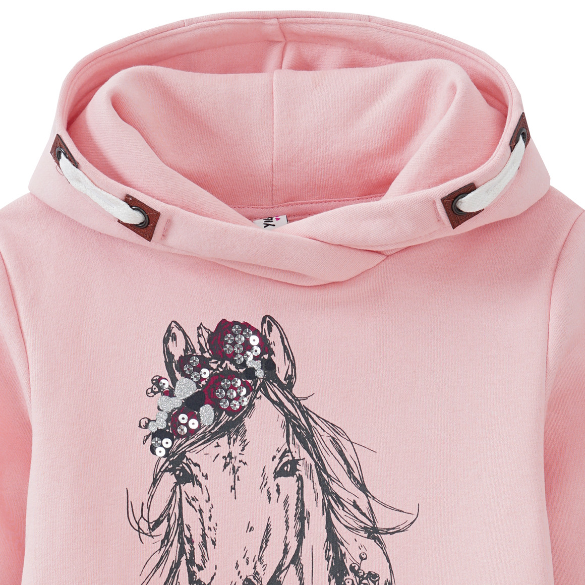 Mädchen Hoodie mit Pferde-Print
