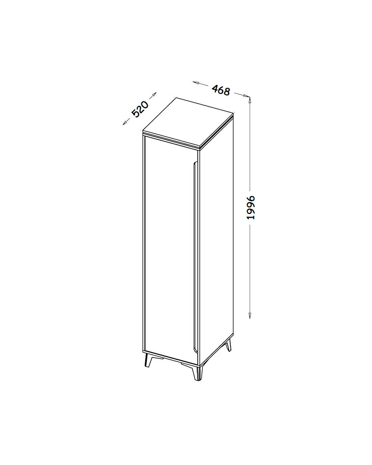 Kleiderschrank Stauraumschrank Gapi 47cm 1-türig Farbe wählbar