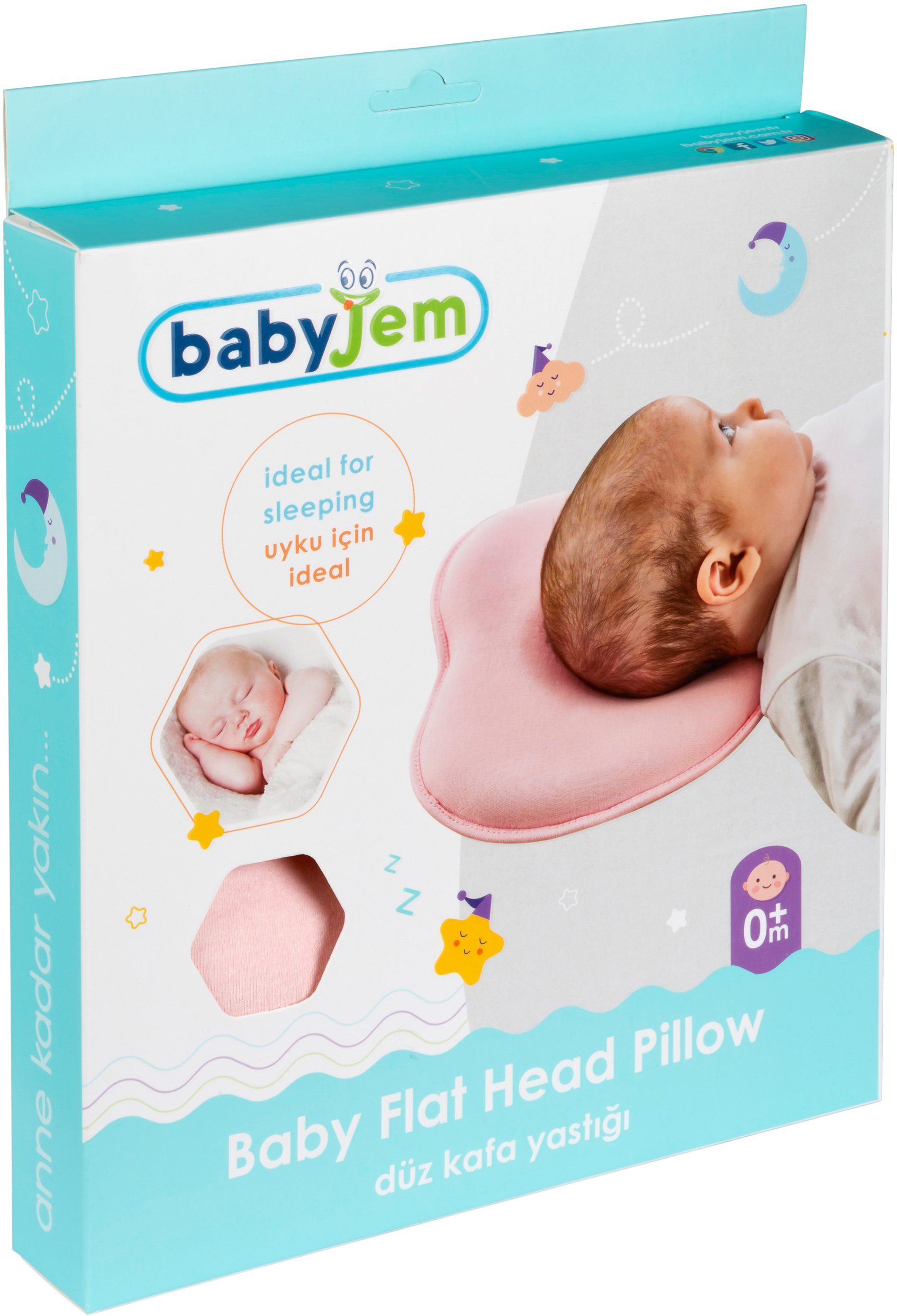 Babyjem Stützkissen Flaches Kopfkissen, pink, für Babys; Made in Europe