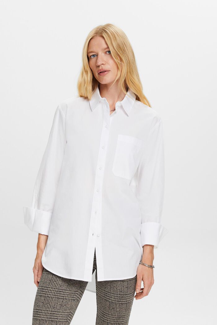 Hemdbluse in lockerer Passform, 100 % Baumwolle