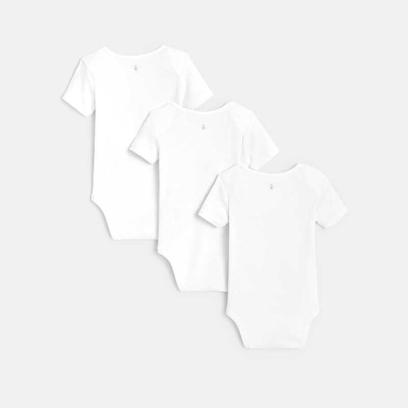 Body col US lapins (lot de 3) blanc naissance