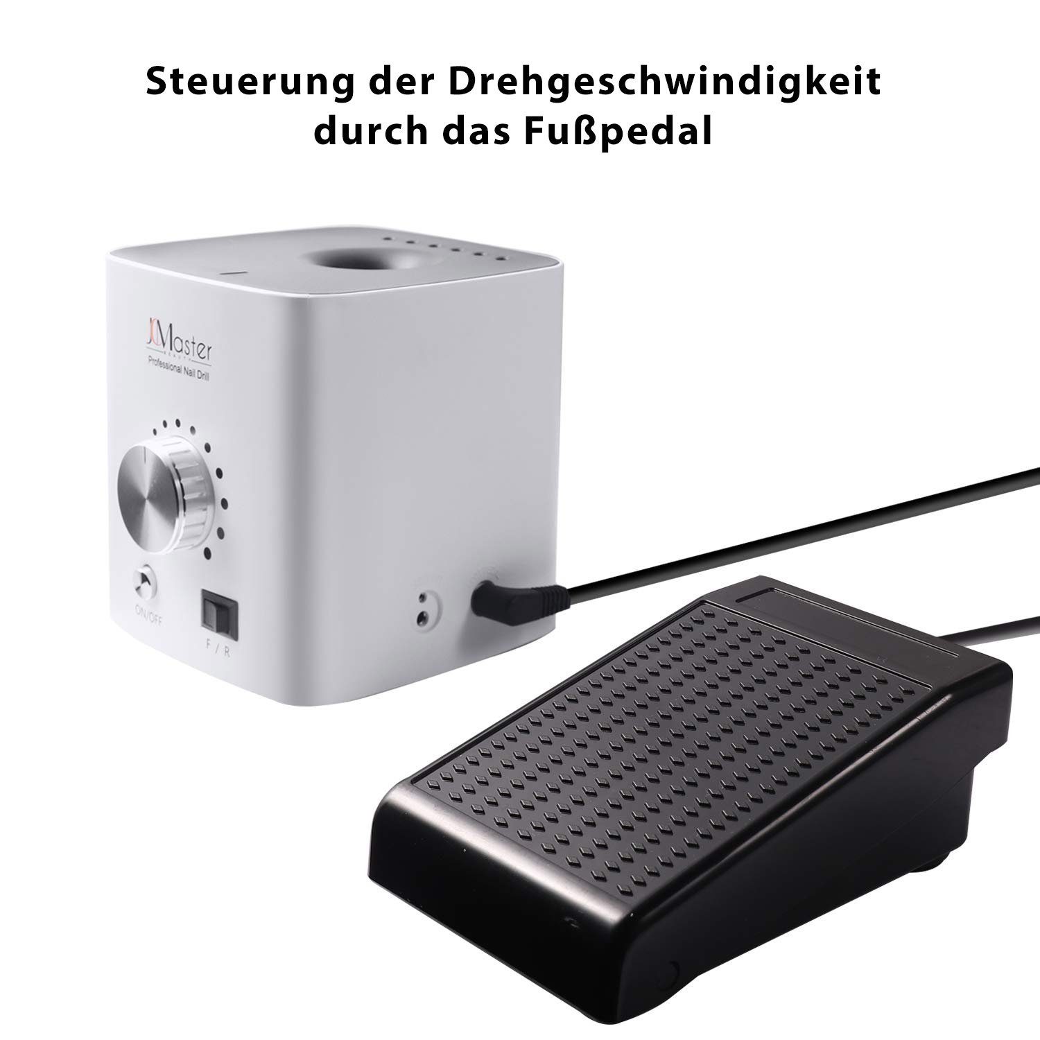 JCMaster Maniküre-Pediküre-Set, Nagelfräser 30000RPM inkl.6 Bits & Fußpedal