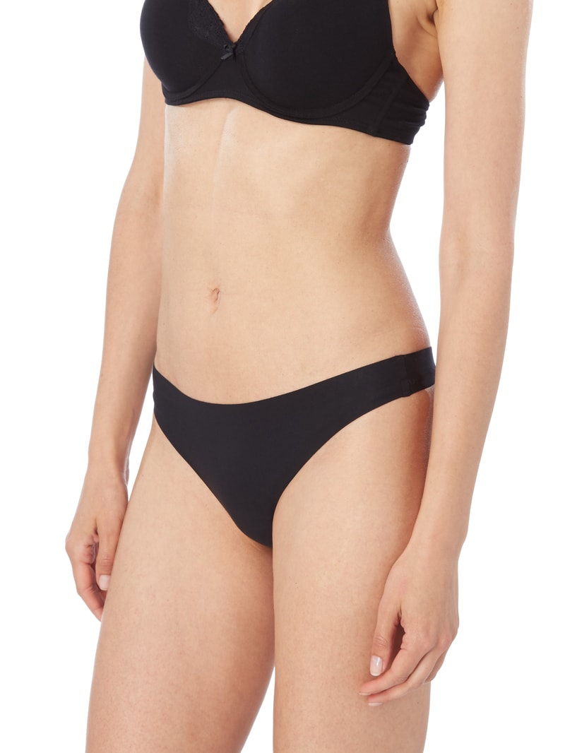 Hip String ohne Nähte in schwarz