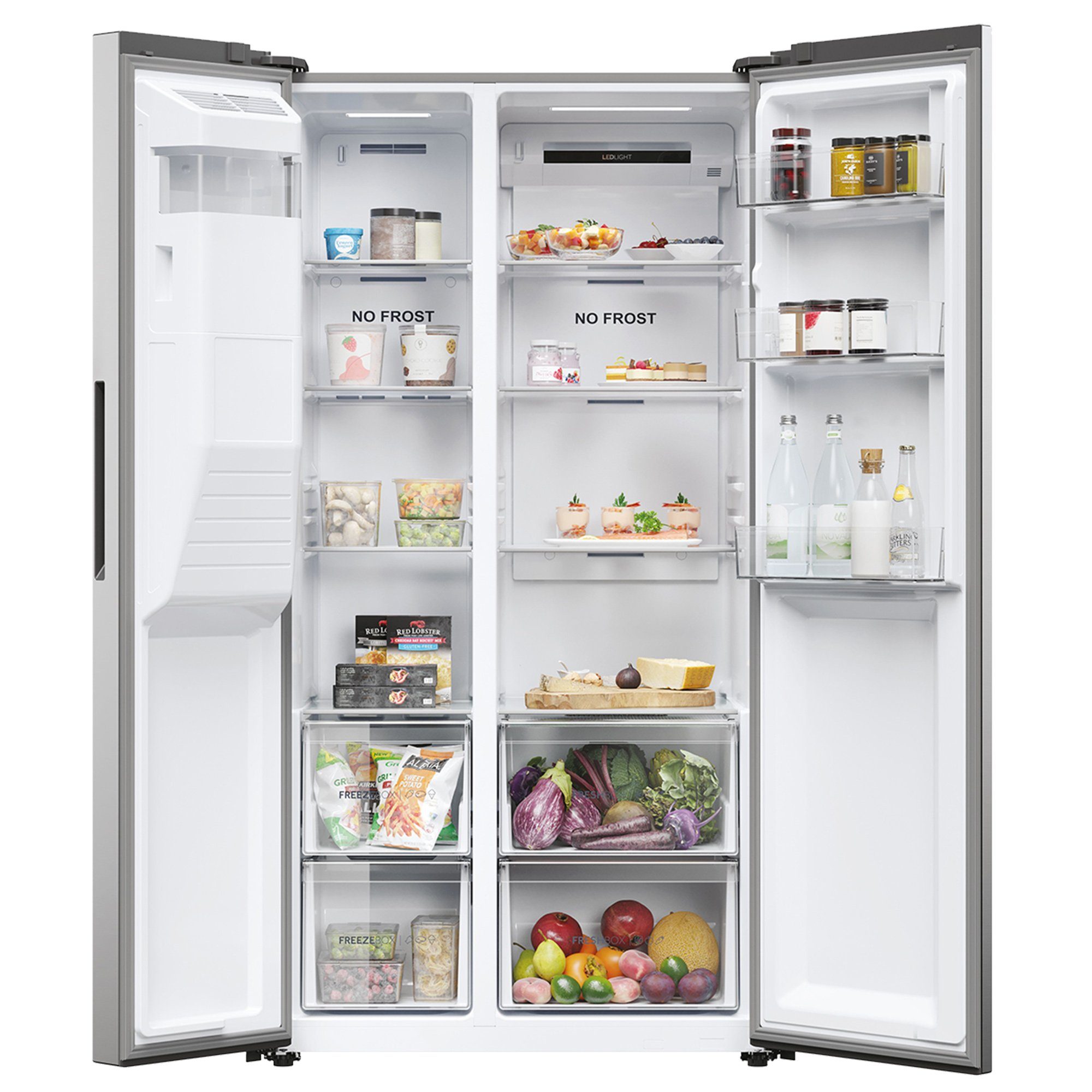 Haier Kühlschrank Edelstahl XL Slim Line HSR5918DIMP, 177,5 cm hoch, 90,8 cm breit, Eiswürfeldispenser, XL Slim Line, Mutli Airflow System, Total NoFrost