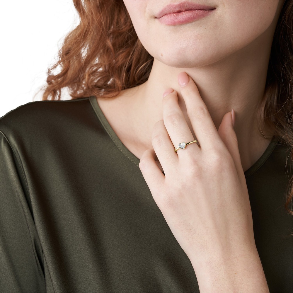 Fossil Bague pour femme Acier inoxydable or Bague