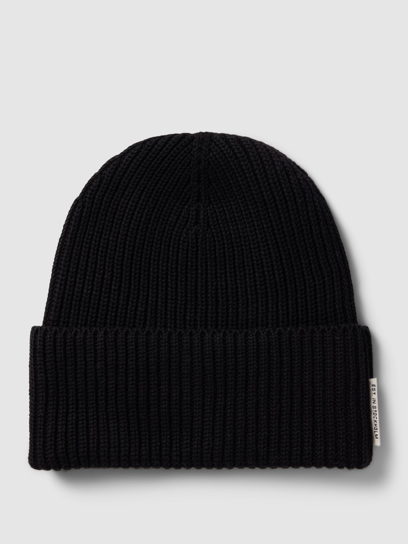 Beanie mit Motiv-Stitching in black