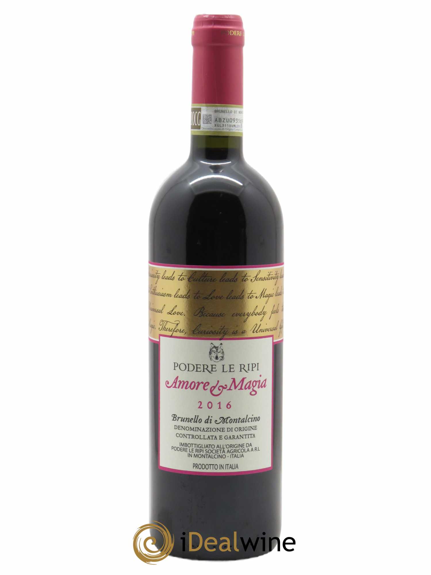 Brunello di Montalcino DOCG Amore e Magia Podere Le Ripi  2016 - Lot de 1 Bouteille