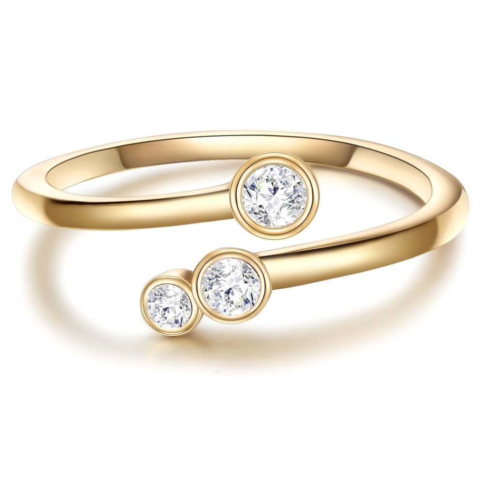 Glanzstücke München Bague en argent Argent sterling Oxyde de zirconium (CZ) en Or jaune Bague