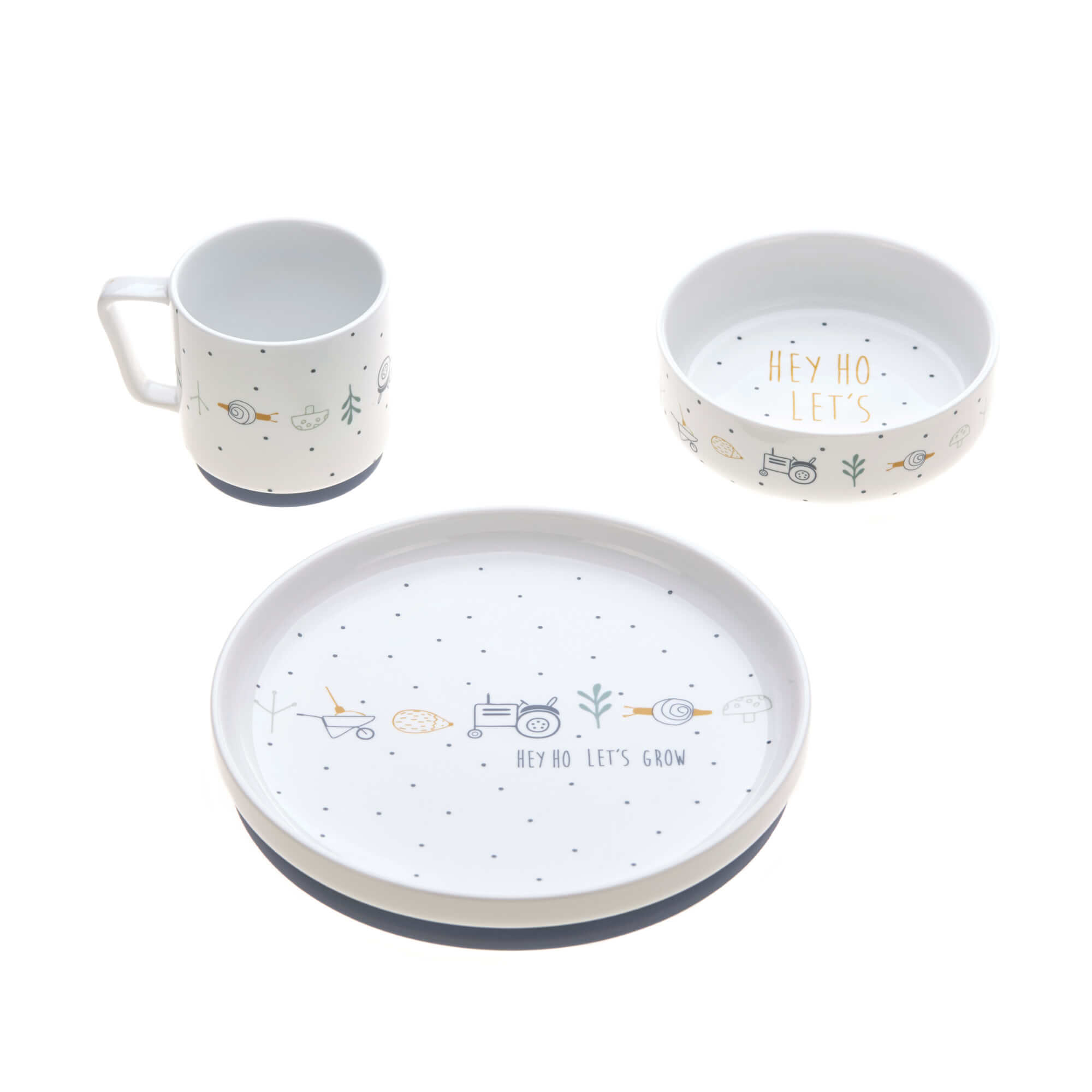 Kindergeschirr Set Porzellan - Dish Set, Garden Explorer Traktor