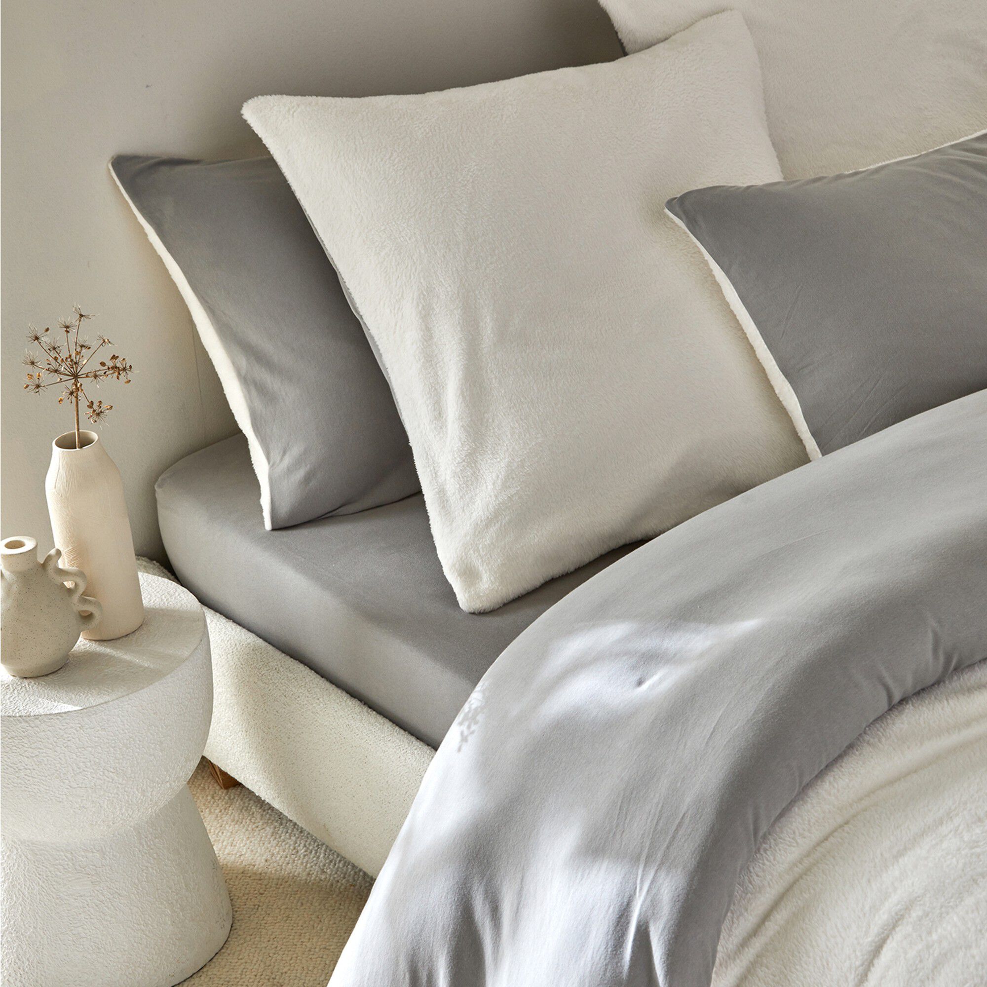 Linge de lit réversible jersey polaire toucher peluche