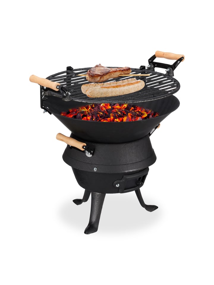 relaxdays Grillfass in Schwarz günstig kaufen onesize