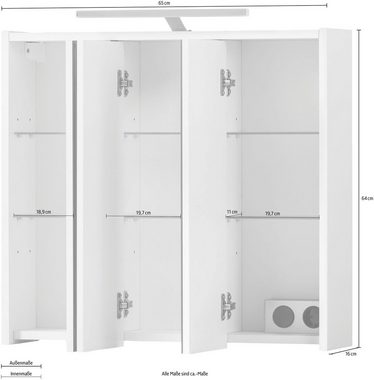 INOSIGN Badmöbel-Set Dex, (3-St), bestehend aus Waschbeckenunterschrank, Hochschrank, Spiegelschrank