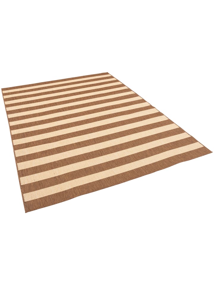 Pergamon In & Outdoor Teppich Flachgewebe Valencia Streifen in Beige günstig kaufen
