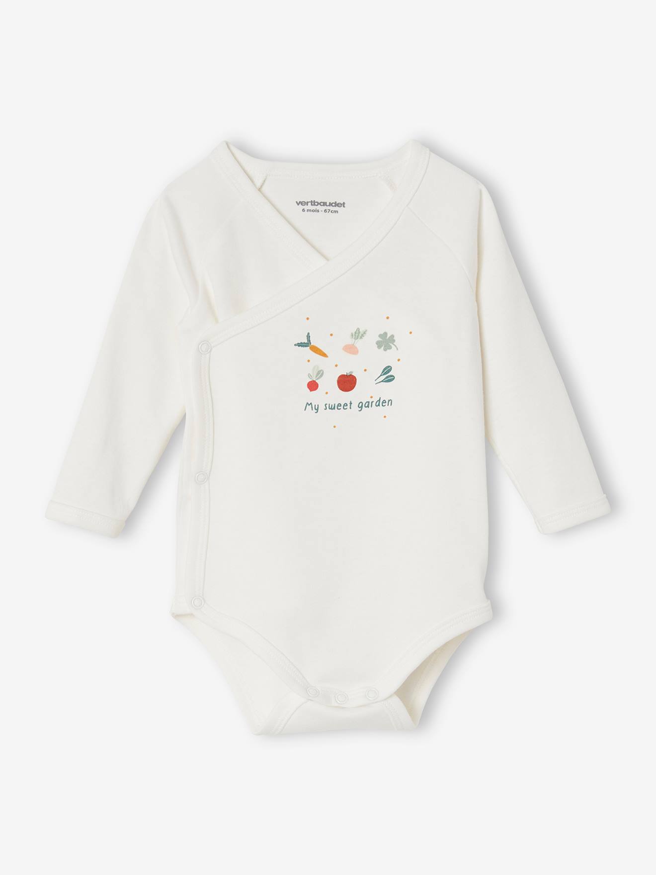 Lot de 5 bodies manches longues bébé ouverture naissance lot orange grisé