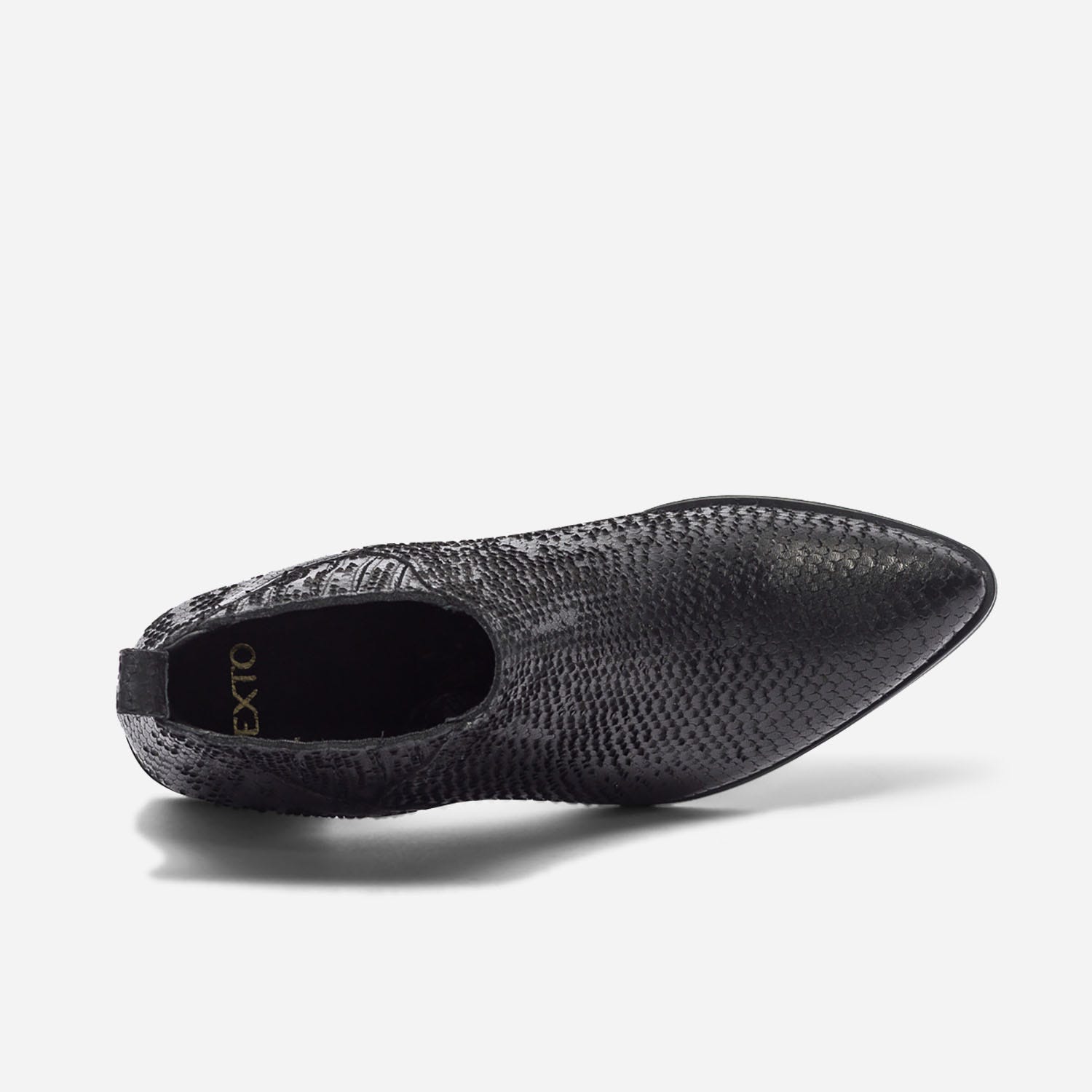 Chelsea boots TEXTO noir en cuir embossé
