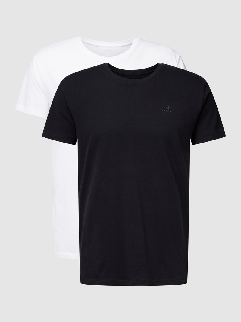 T-Shirt mit Logo-Print im 2er-Pack in schwarz