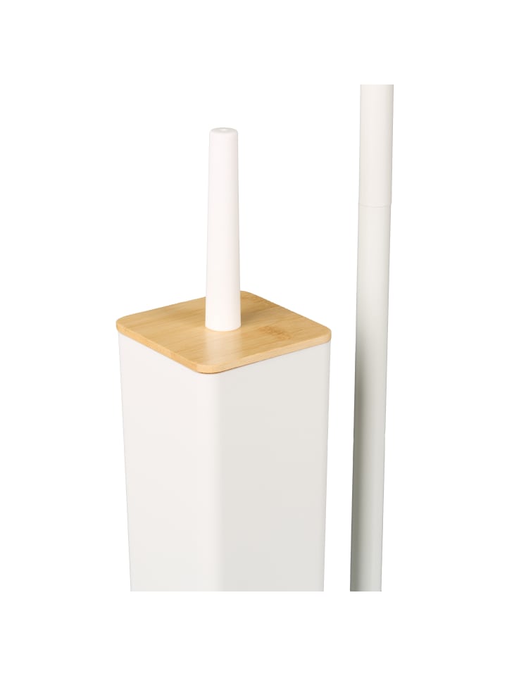 relaxdays WC Garnitur in Weiß/ Natur - (B)23 x (H)71 x (T)18 cm günstig kaufen onesize