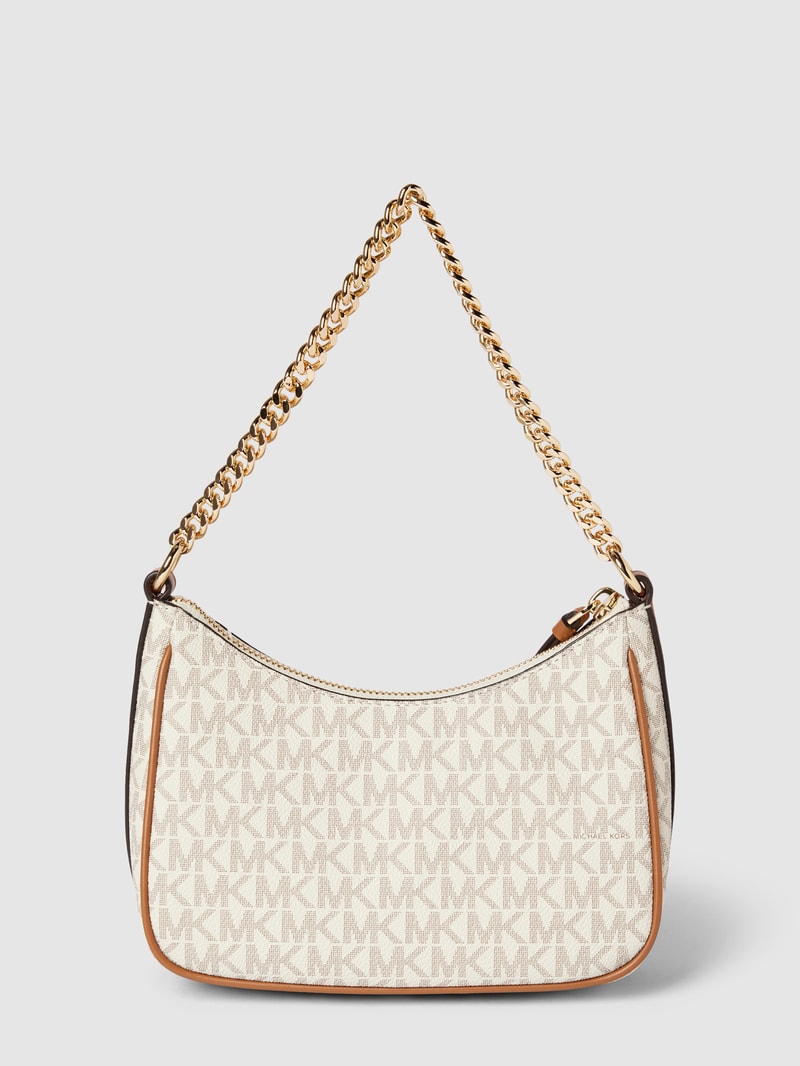 Pochette mit Allover-Logo-Muster Modell 'JET SET CHARM' in offwhite