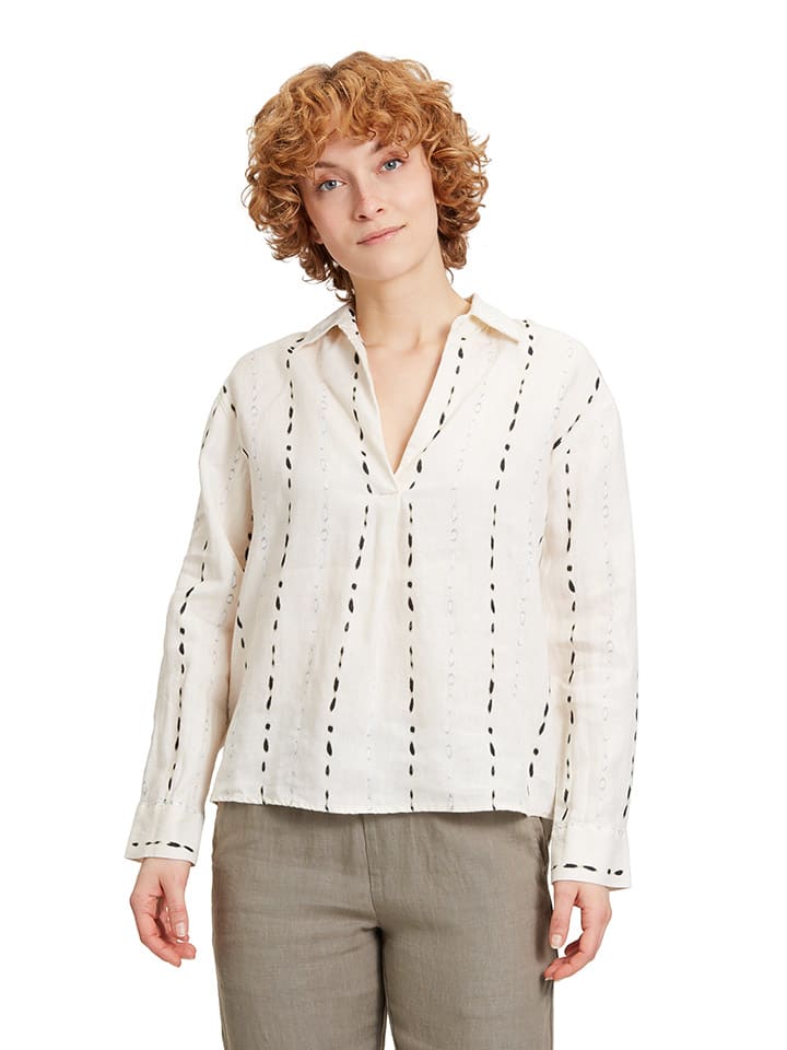 CARTOON Leinen-Bluse in Creme/ Schwarz günstig kaufen