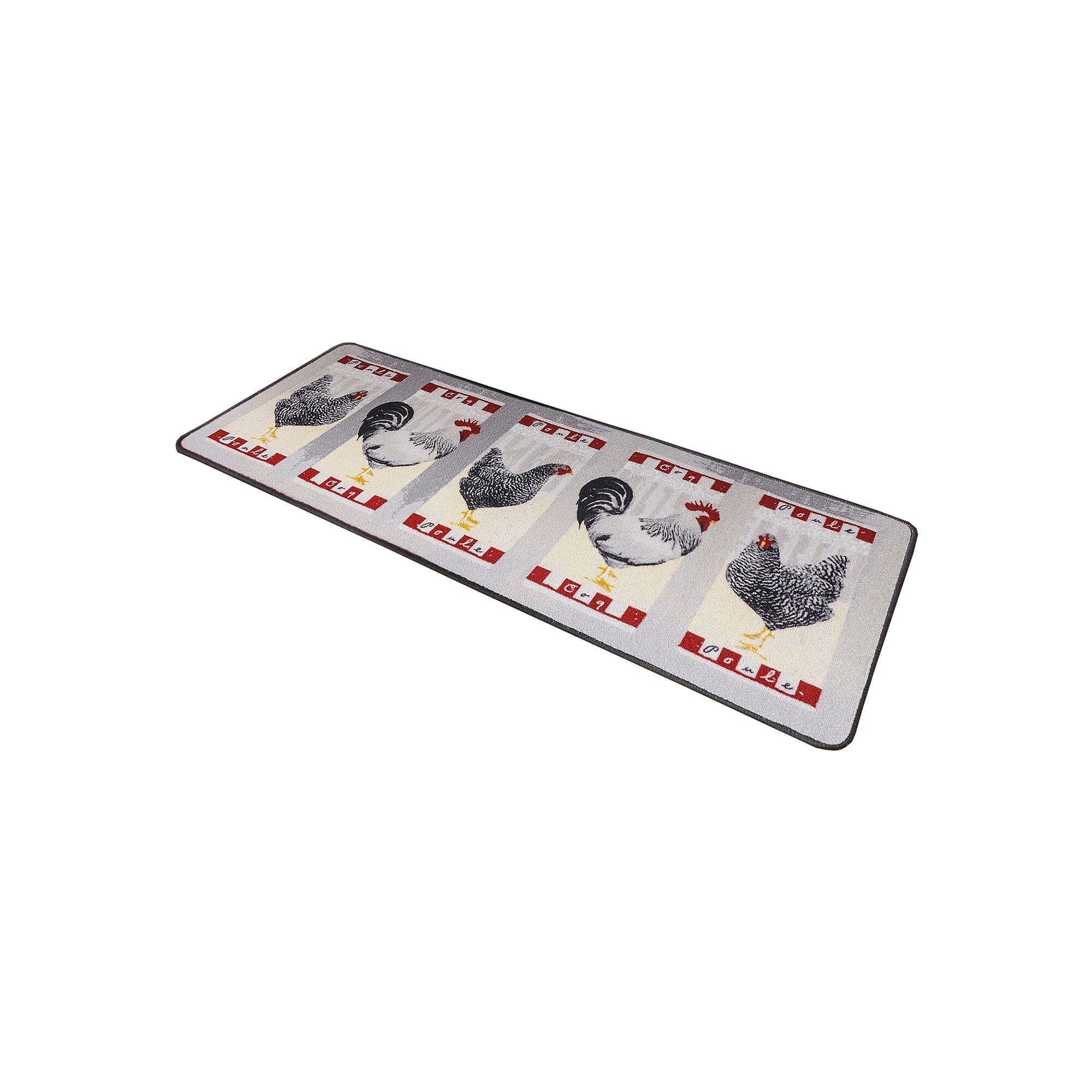 Tapis cuisine motif poules coq