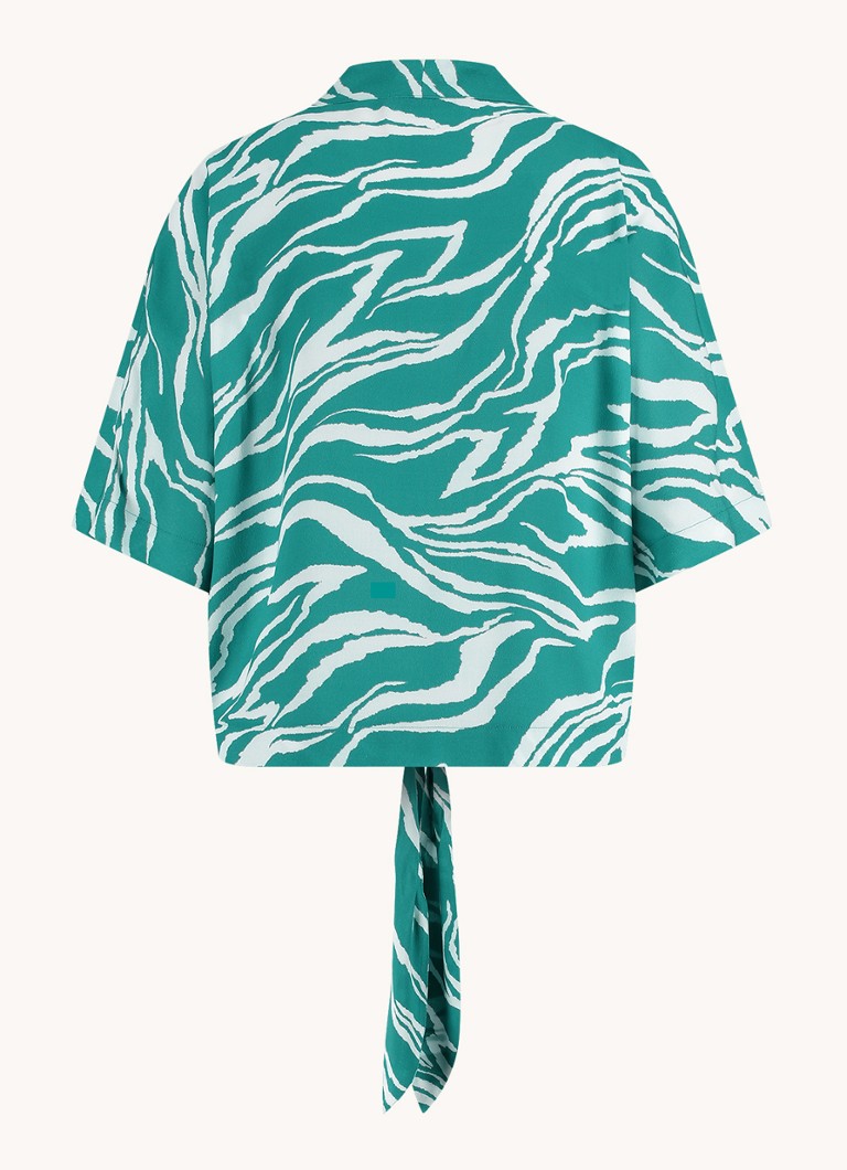 Studio Anneloes Mette blouse with animal print and bow detail