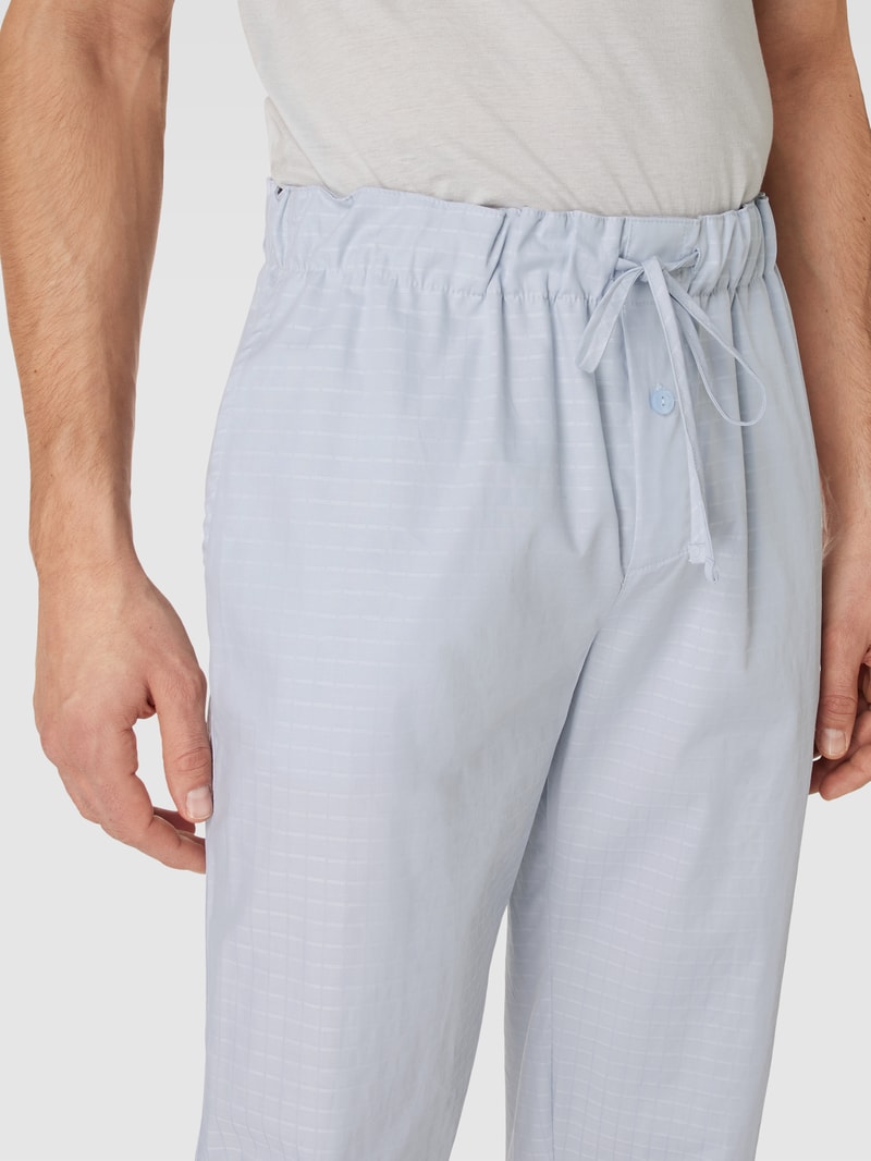 Pyjama-Hose mit Karomuster Modell 'LONG PANT' in hellgrau
