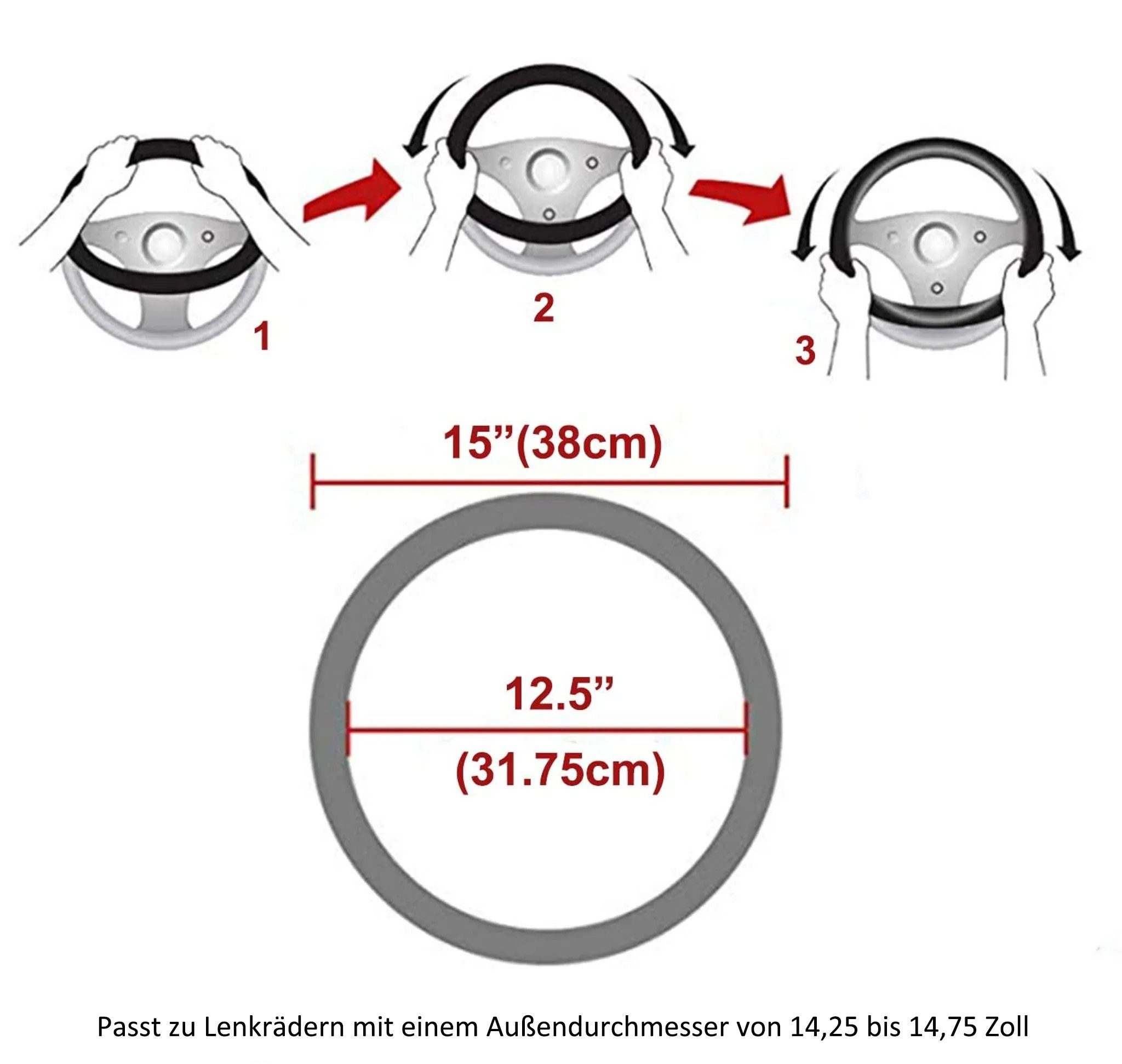 EBUY Lenkradbezug Lenkradabdeckung mit Kristall-Strass-Diamant, Universal, (1-tlg)