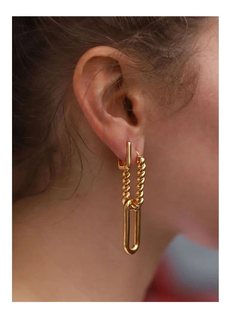 Orecchini ovali Missoma Pave placcati in oro