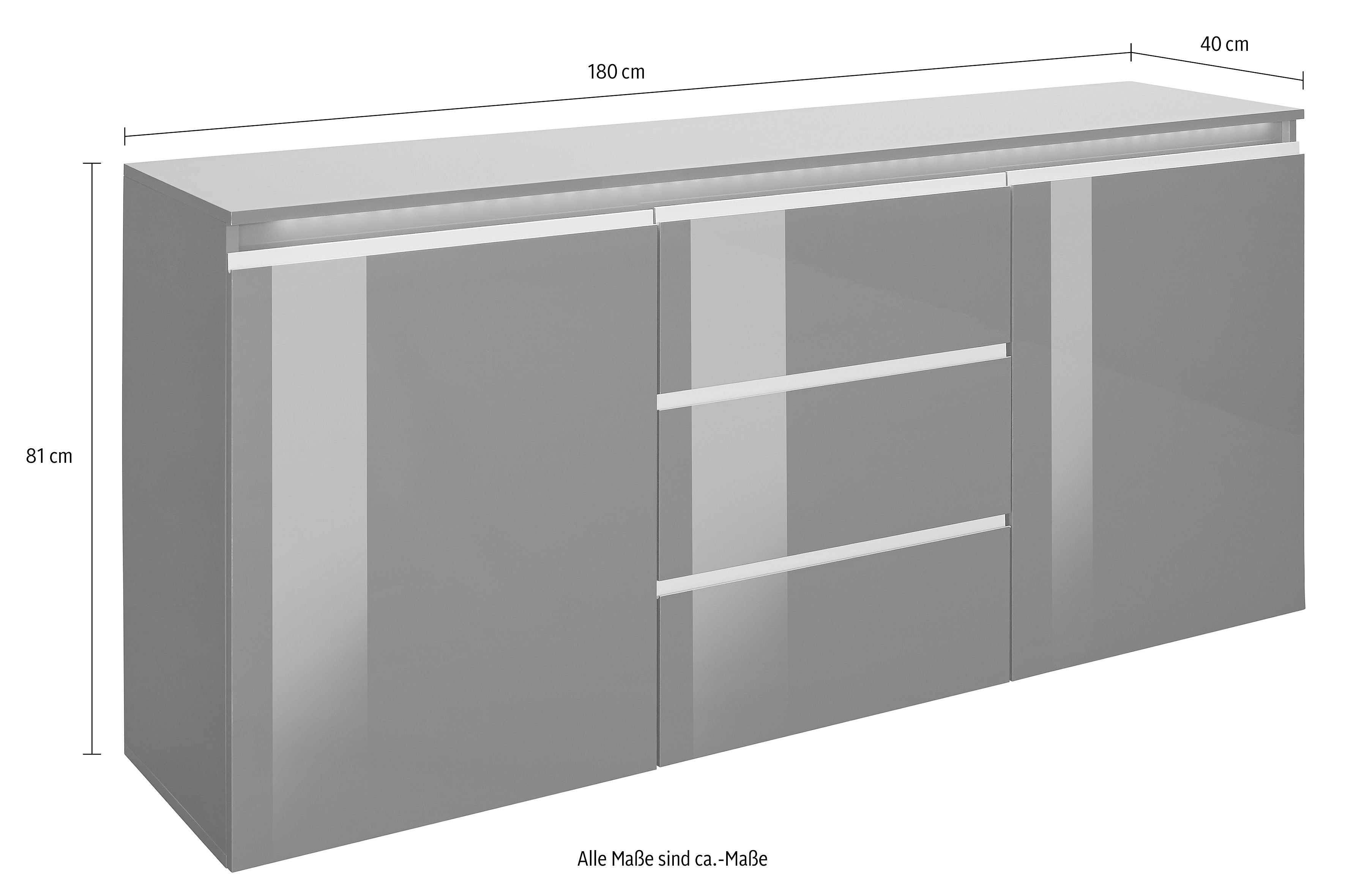 Tecnos Sideboard Magic, Breite 180 cm, ohne Beleuchtung