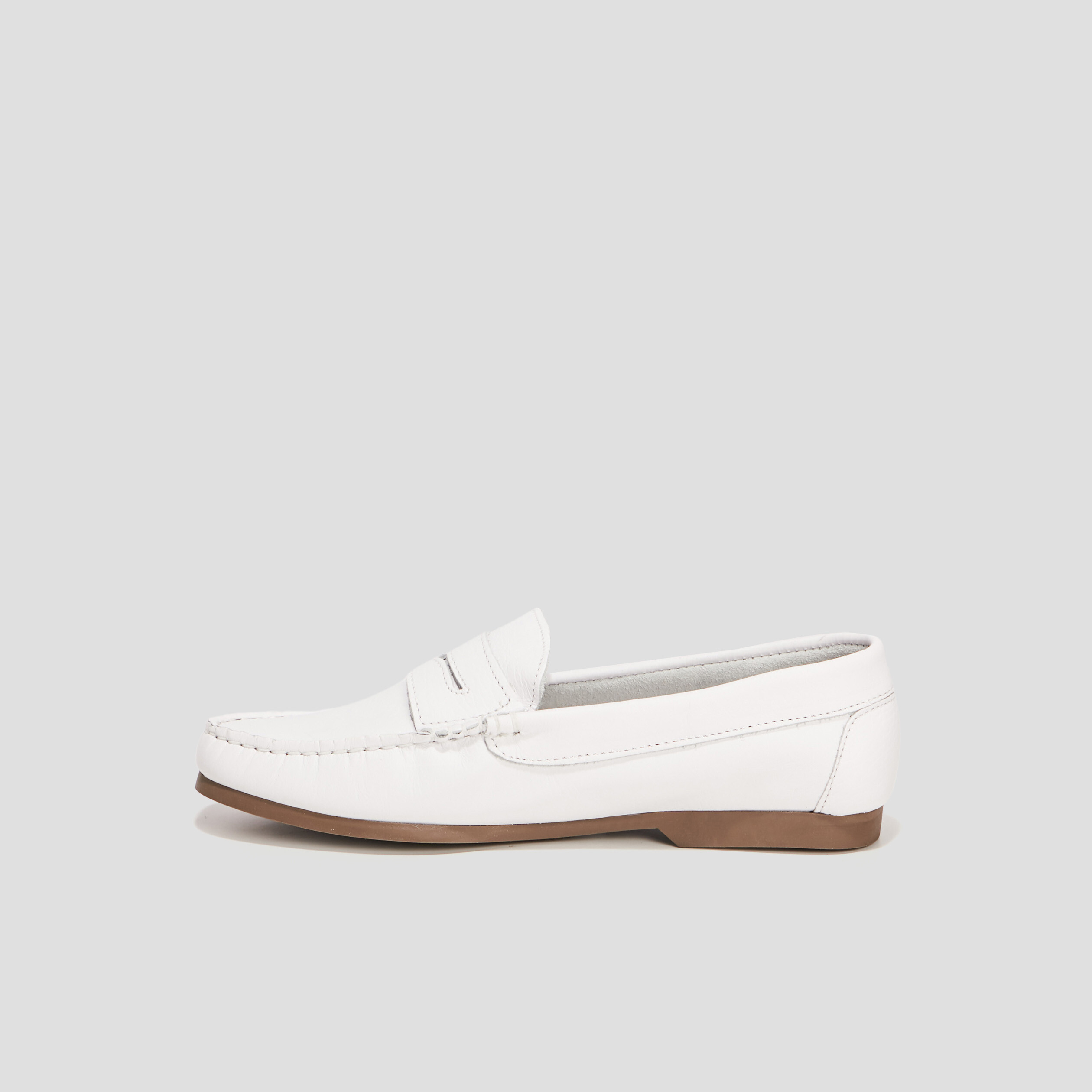 Mocassins en cuir blanc femme | La Halle