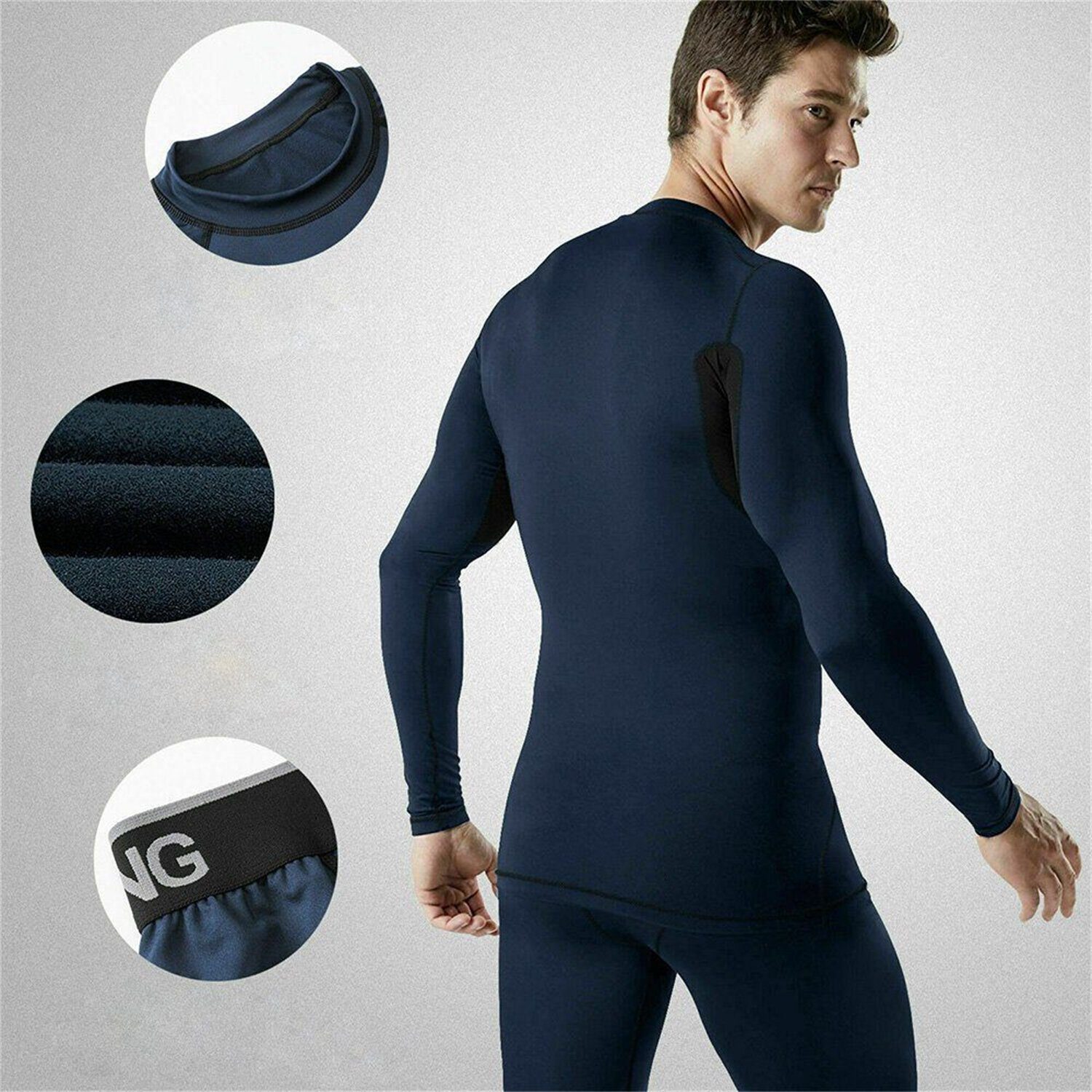 MEETYOO Thermounterhemd Herren Thermounterwäsche Set Skiunterwäsche Lange Unterhosen (Funktionswäsche Skiunterwäsche, Funktionhose, Thermo Leggings, Thermounterhemd) Ski Unterhose Unterhemd