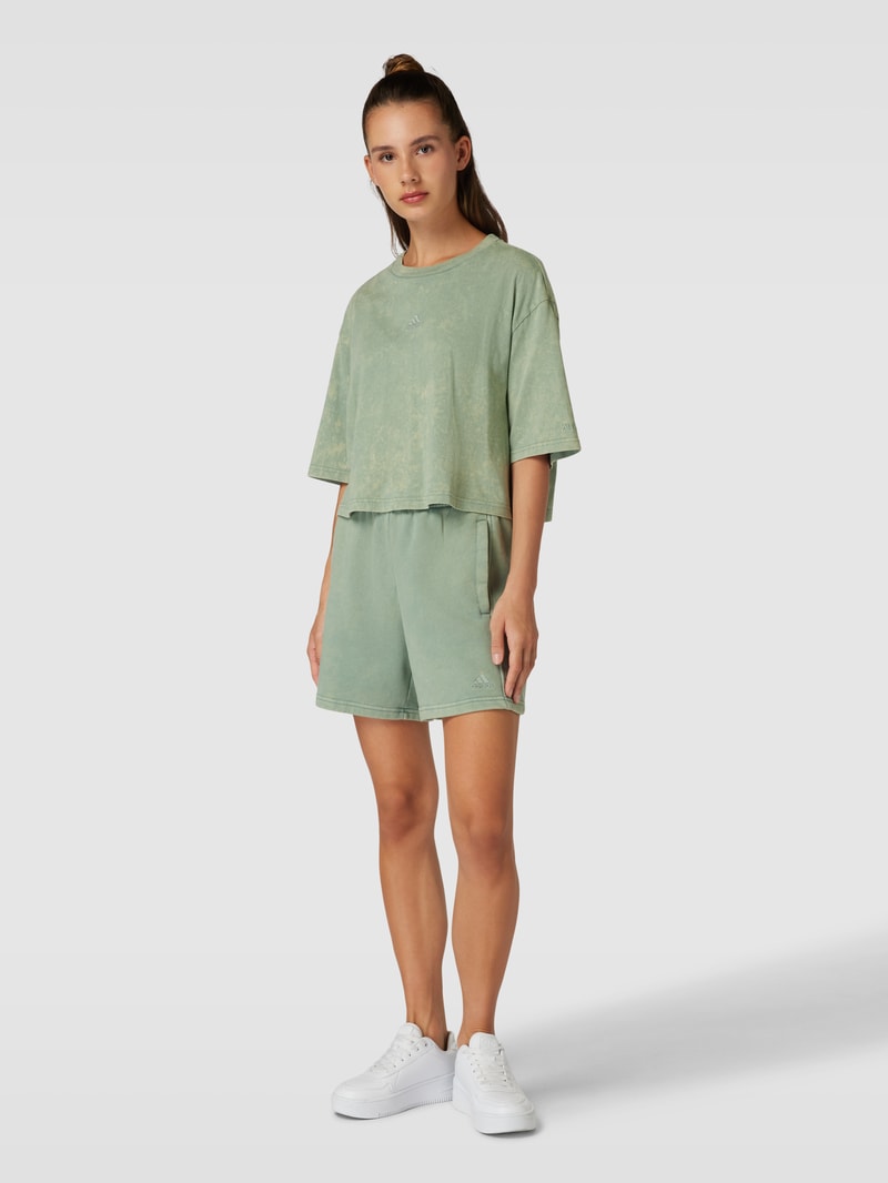 Shorts mit Label-Stitching in lindgrün