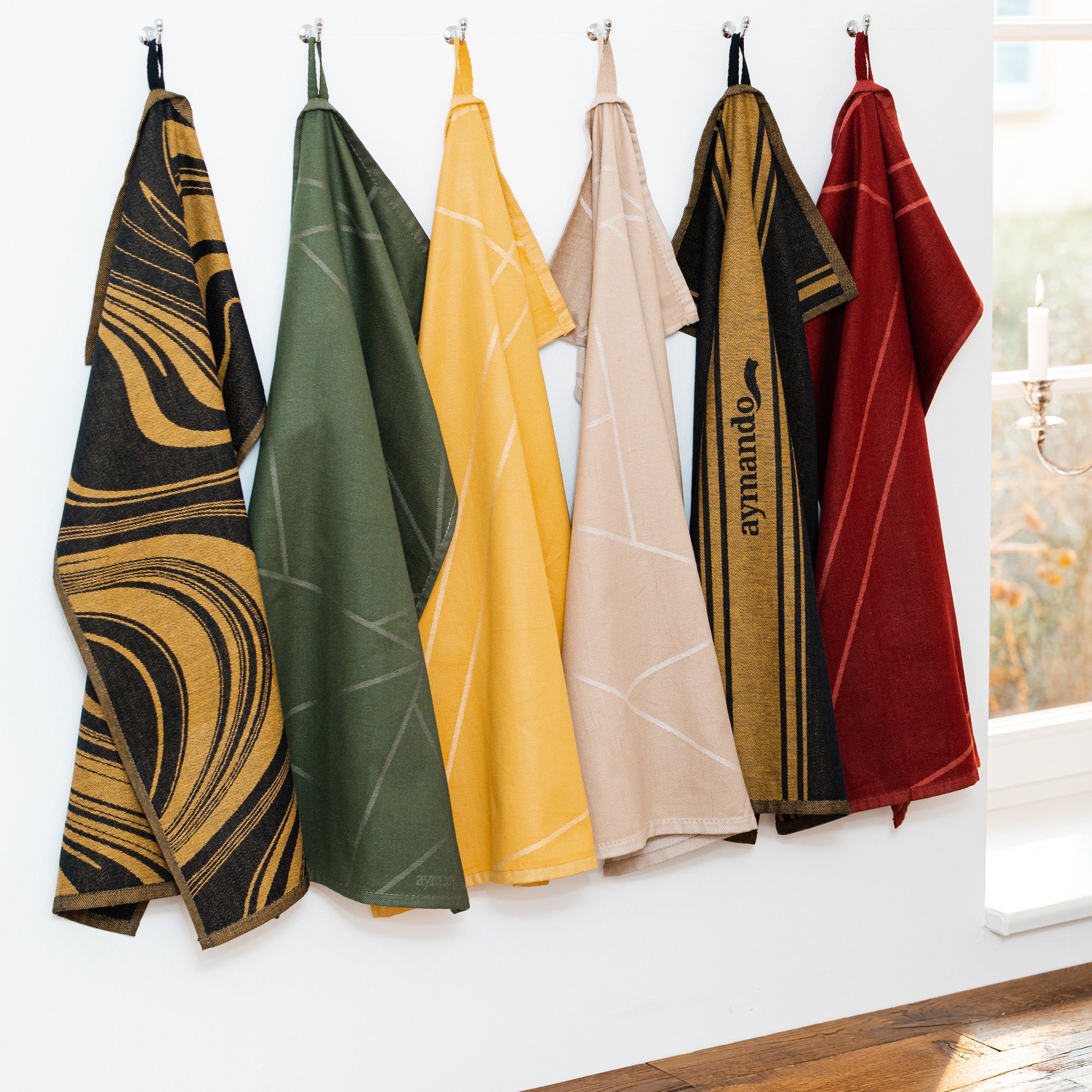 Aymando Geschirrtuch Lines, (Set, 3-tlg., 100% Baumwolle), 50x70 cm