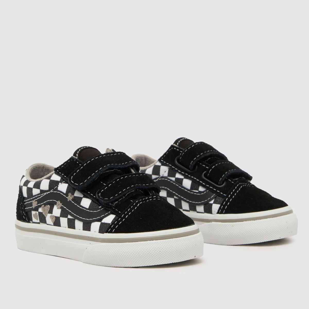Vans fekete és ezüst old skool v lány kisgyermek tornacipő